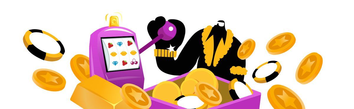 Player playing slot games with free spins no deposit and winning